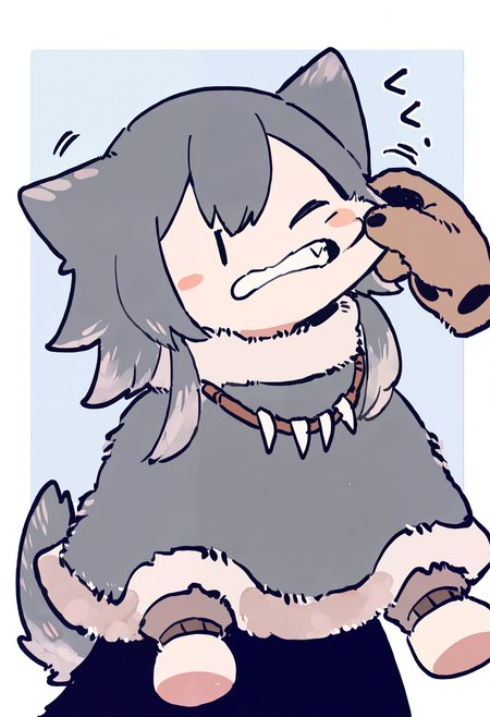 masterpiece, absurdres, newest, very awa,   
1girl, solo, susuki1, dog tail, upper body, one eye closed, | |, wolf ears, cape,   
cheek pull, disembodied hand,   
<lora:spo_sdxl_10ep_4k-data_lora_webui>,  <lora:TA_trained:0.35>,  <lora:NOOB_EPSv1_1_detailer_by_vlnvk_v0_5>,  <lora:susuki:0.8>, <lora:omoguuu:0.8>