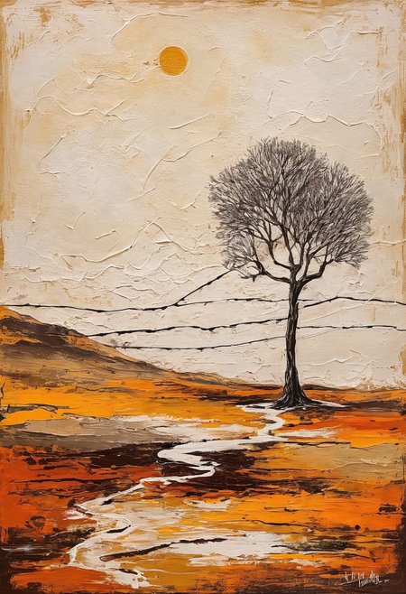 Abstract, an image that depicts loneliness, longing for a far away loved one, 