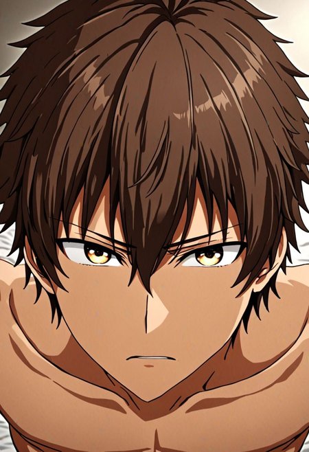 high resolution, solo, best quality, 1Boy, Seiya Kanie, Brownish Hair, kabedon POV, T-Shirt, OverallDetail