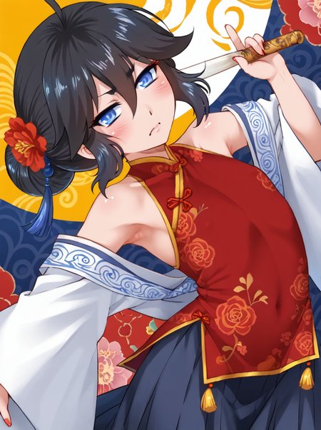 detailed background, shiny skin, posing, rating safe,
<lora:heiqing.pony:1.0>,
heiqing,
taisui,  
clothed girl,