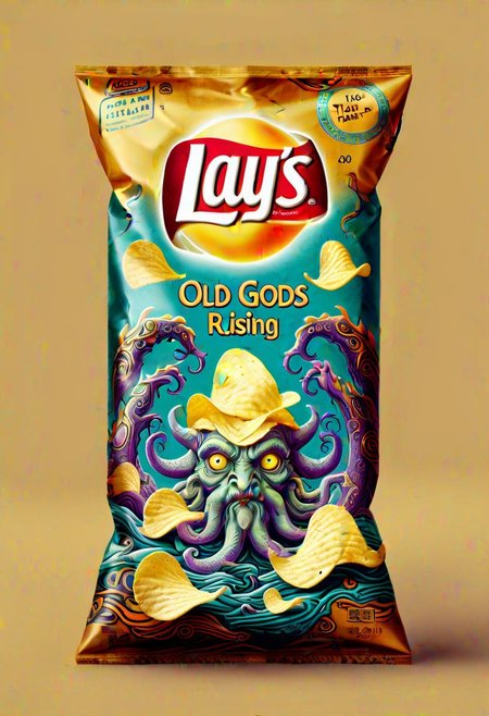 Lays Chip Bag "Fhtagn", but the old gods are rising, detailed, intricate details
