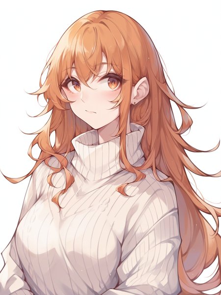 score_9, score_8_up, score_7_up, score_6_up, score_5_up,  <lora:yukinXLP:1> yukin, 1girl, orange hair, long hair, sweater,