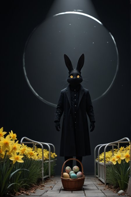 Generation Mode:

sdxl_txt2img

Positive Prompt:

score_9, score_8_up, score_7_up, Happy3aster, yellow flowers, easter eggs in basket, A very detailed dark image, one woman(silhouette:1.25), dark background, (blacklight illumination:1.1), (dark energy:1.2), vibrant magenta hues, (portal to another world:1.1), extremely detailed, intricate design, (limited palette:1.1), predominant pink tones,

Negative Prompt:

low quality, pixelated, nsfw, cleavage, nipples

Positive Style Prompt:

score_9, score_8_up, score_7_up, Happy3aster, yellow flowers, easter eggs in basket, A very detailed dark image, one woman(silhouette:1.25), dark background, (blacklight illumination:1.1), (dark energy:1.2), vibrant magenta hues, (portal to another world:1.1), extremely detailed, intricate design, (limited palette:1.1), predominant pink tones,

Negative Style Prompt:

low quality, pixelated, nsfw, cleavage, nipples

Model:

ponyRealism_v21MainVAE (SDXL)

VAE:

fenrisxl_SDXLLightning (SDXL)

Width:

840

Height:

1256

Seed:

3157272589

Steps:

35

Scheduler:

euler_a

CFG scale:

4

CFG Rescale Multiplier:

0

Seamless X Axis:

false

Seamless Y Axis:

false

High Resolution Fix Enabled:

false

LoRA:

Happy3aster Pony (SDXL) - 0.75