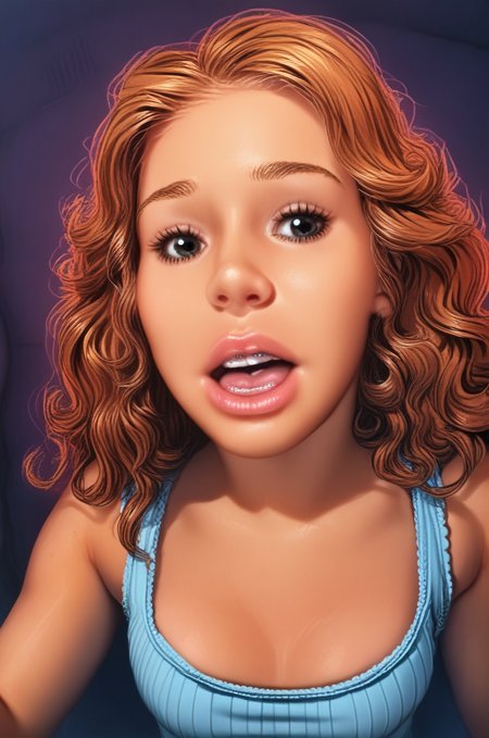 , score_9, score_8_up, score_7_up, score_6, score_5, score_4, source_cartoon, realistic, princess Belle from above, close-up, lips,rating_questionable, lowrise, midriff, ,open mouth,8r4c3t4n<lora:8r4c3t4n-000009:.95> nose, <lora:adventurewitcheswould:0.8>