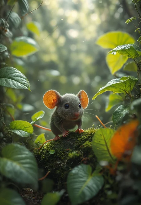 macro photography, A miniature mouse in a dense jungle, sharp image, extreme detail, 8k resolution <lora:add-detail-xl:1> <lora:MJ52:1> <lora:sss:1>