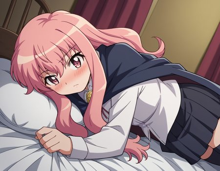 score_9, score_8_up, score_7_up, source_anime,
louisefrancoiseleblancdelavalliere, <lora:louise-francoise-le-blanc-de-la-valliere-s3-ponyxl-lora-nochekaiser:1>,
louise francoise le blanc de la valliere, long hair, pink hair, pink eyes, sidelocks,
skirt, thighhighs, cape, zettai ryouiki, long sleeves, shirt, white shirt, collared shirt, black skirt, pleated skirt,
indoors, bed, bed room, on side, blush, drunk,
looking at viewer, cowboy shot, solo, dutch angle