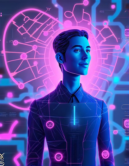 âï¸ Prompt: A futuristic and dynamic image illustrating artificial intelligence (AI) and ChatGPT. Show a digital human-like avatar or interface representing ChatGPT, engaging in natural language conversation. Surround it with abstract neural network structures, flowing data streams, and colorful, interconnected nodes symbolizing machine learning processes. Include visual elements like speech bubbles, text fragments, and icons to depict the chatbotâs interaction with users. In the background, portray a high-tech, glowing cityscape or digital environment that reflects AI's vast applications across industries. Use vibrant lighting with shades of blue, purpl...
, flat chest