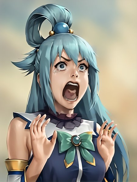 score_9, score_8_up, score_7_up, score_6_up, uncensored,  source_anime, rating_safe,
BREAK,
solo,
 <lora:moriyoshi_face_omg:1>,moriyoshi_face_omg,
1girl, open mouth, realistic,  photo, solo, upper body,  hands,
 <lora:concept_aquascreaming_ponyXL:0.8>,aquascreaming, screaming, open mouth, crying with eyes open
,Aqua_(Konosuba), <lora:Aqua_Pony:1>,aqua /(konosuba/), long hair, blue eyes, hair ornament, very long hair, blue hair, hair rings, single hair ring