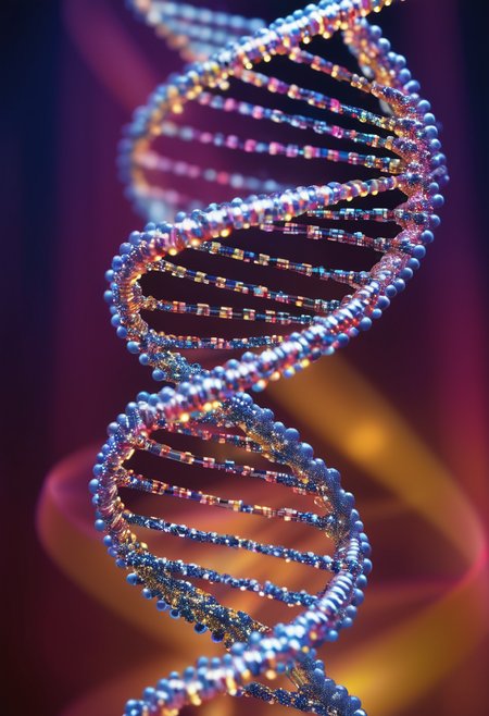 ral-semiconductor breathtaking cinematic photograph of a dna double helix made out of microchips and semiconductors, award-winning photograph
