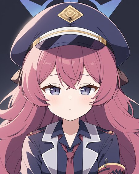 iroha \(blue archive\),1girl, solo, one_eye_closed, looking_at_viewer, peaked_cap, long_sleeves, parody, portrait, black_headwear, simple_background, flat_color, military_hat, slit_pupils, halo
<lora:iroha_(blue_archive)_image1923_2023-11-27-000012:1>halo. gorgeous,key visual, vibrant, studio anime,award-winning, professional, highly detailed,high budget, cinemascope