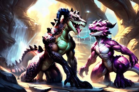 scalie, anthro, ((female)), ((kobold:1.3)), detailed pink scales, detailed dragon scales, intricate scales, (((small breasts))), detailed face, (big eyes:0.5), claws, open mouth, grin, (fangs:1.3), cute, young, (muscular), athletic, elegant, beautiful, claws, (slit pupils), bright eyes, expressive eyes, (chubby:0.4), (plump:0.4), smiling, happy,  celestial being,
(chrome:0.2), shiny skin, (crystal:0.6), (mineral fauna:0.6), light beam, reflective,
((closed eyes)),
all fours, butt, raised tail, seen from behind, backside, spread legs, oviposition, laying wet pink egg, surrounded by wet pink eggs, wet plump labia, wet crotch, wet pussy, peeing,
(saliva:1.5), (drooling:1.5), ((sweating)), (wet),
<lora:dragon:0.2>,
<lora:addmoredetails:0.4>,
<lora:Velociraptor_Dino:0.1>,
<lora:deathclaw:1>,
<lora:FurryCore:0.7>
by darkgem, by thesecretcave, by silverfox5213, , 
noon, sunlight, 
on a beach, 
nude,
(ambient light on the body),
Ray tracing, dutch angle, concept art, highly detailed, (hi res), ((masterpiece)), ((best quality)) masterpiece, best quality, masterpiece, best quality, cinematic composition, (masterpiece, best quality, ultra realistic, 4k, (high detail:1.3), sharp focus,