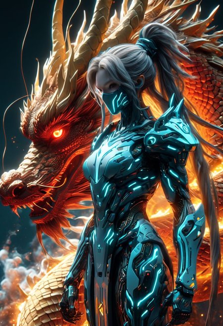 minimalism style, WLOP art style, graphics blender 3d, a character worrior ,Graphics Card Nvidia geforce rtx 4060 ti, cyber, Dragon Subduing 18 Palms, facial muscles,  eye light,  cinematic foootage,  fantasy, intricate details,8k post production,dark red gold tone blue white green