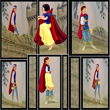 1girl, disney, 1boy, cartoon, diseny snow white