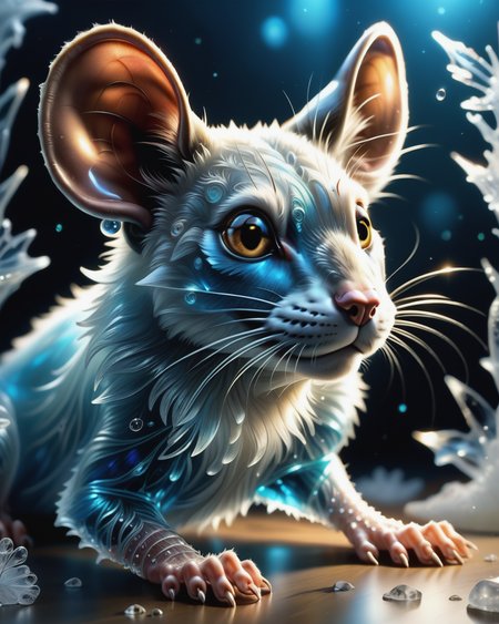 score_9, score_8_up, score_7_up, intricate details, rating_safe,
<lora:BioIceCrystalsPONY:1>, 1boy(made out of Jed-Blmicry, bioluminiscence, translucent,
rat,
full body, looking at the viewer, solo, smiling), detailed background, depth of field, subsurface scattering, 
<lora:ral-chrosc-clr:0.3>, ral-chrosc-clr,
<lora:xl_more_art-full_v1:0.3>,
<lora:add-detail-xl:0.3>