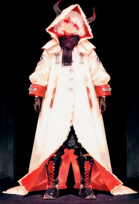 masterpiece, dark, full portrait, embed, 4k
female, age 18, standing, head tilt left, charge
Coat: A loose, baggy women's coat with a hood, in a deep violet or dark burgundy shade. The fabric has a soft but sturdy texture, giving it a slightly dramatic drape.
Scarf: A thick, dark scarf made of chunky, soft fiber (possibly wool or a similar material), wrapped over the coat to cover the neck for warmth and style.
Gloves: Half-finger gloves made of black fiber, slightly textured, giving a casual yet edgy feel.
Boots: Black gothic boots with chrome accents, such as metallic toecaps, buckles, or decorative studs. The boots are sturdy, slightly oversized, and lace-up to complement the overall look.
Silhouette: A slightly oversized and relaxed aesthetic, with baggy elements contributing to a cozy, mysterious vibe.
neon eyes