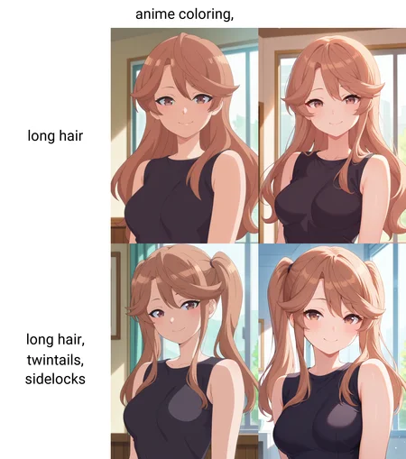 masterpiece, best quality, amazing quality, absurdres, 1girl, solo, (portrait:1.2), anime coloring, miwaww, brown eyes, brown hair, long hair, asymmetrical bangs, medium breasts, black sleeveless dress, looking at viewer, smile, indoors, day, skindentation, detailed clothing folds, depth of field, sharp, high contrast, dynamic light <lora:Samezu_Miwa_Me_and_the_Alien_MuMu_ill:0.8>