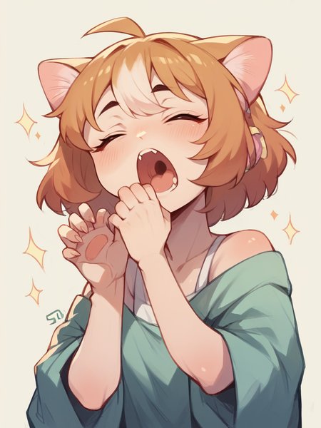 score_9, score_8_up, score_7_up, score_6_up, score_5_up, 1girl,  <lora:su1zXLP:1> su1z, cat 1girl, cute, yawn