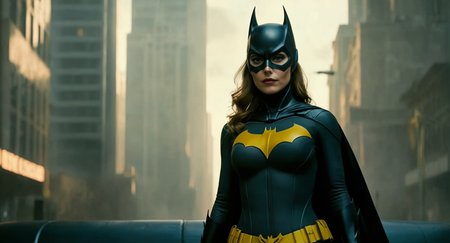 concept art of (Cinematic Film stock footage style) in (arri alexa style) (Kodak film print style),
 <lora:Batgirl:1>
Batgirl a woman in a Batgirl costume with a hot look, digital artwork, illustrative, painterly, matte painting, highly detailed