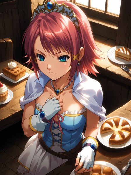 (cowboy shot, solo focus:1.2) <lora:happy_tentacle-asuka-v0.1-000035:1>, ht_asuka, wizard, tiara, white gloves, fingerless gloves (petite:1.2), <lora:Shed_The_Skin's StS_age_slider_v1_initial_release:-1> ( :1.1) jewelry, necklace, earrings, bracelet (perky breasts:1.2) ( (head back :0.8) , , ( :1.2) , (wavy mouth:0.8) , (looking at another:1.2) :1) , indoors, ((night, night sky :0.6), :0.8), ( window :0.9), (furniture:0.9), , , , , (gothic architecture :0.9) , bakery , (chair, table:0.5), (corn , beer :0.8) (( from above :1.1) :0.8) score_9, score_8_up, score_7_up, score_6_up, score_5_up, score_4_up, ( [(realistic, photorealistic:1.3):(realistic:1.2):16] [(3d:1.2)::14] :1) <lora:LUUNA's Lunas-NijiJourney-SDXL-B2:0.35>, nijijourney <lora:prgfrg23's Counterfeit-V3.0 Style SDXL_LoRA_Pony Diffusion V6 XL:0.5> <lora:mfcg's mfcgXL:0.12> <lora:reweik's gyokai(himehajime)_PonyXL_style_v01:0.14>