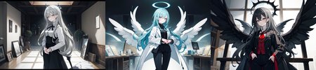 highly insanely detailed, masterpiece, top quality, best quality, highres, 4k, 8k, RAW photo, (very aesthetic, beautiful and aesthetic), 
__lazy-wildcards/cosplay-char/ShinMegamiTensei/jenna_angel/prompts__, 
<lora:zs_Jenna:0.8>, 
(1girl:1.3), 1other, 
__lazy-wildcards/dataset/background__,âââ