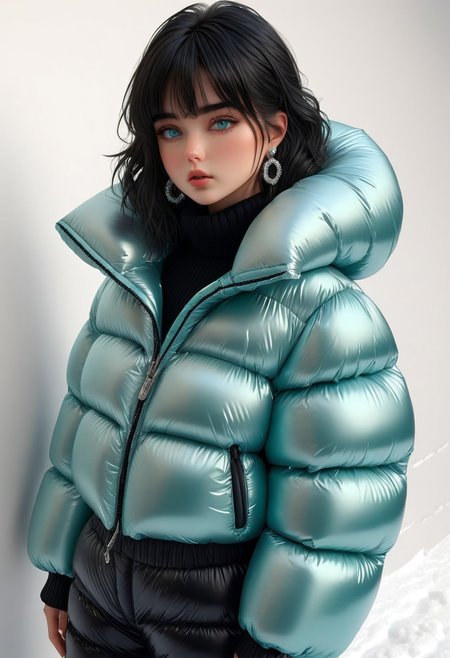 ((((down padded coat)))), ((((puffer pants)))), ((((full body, standing)))), ((((very warm)))), ((((hot)))), indoors, ((((sweating profusely)))), ((((sweat)))), ((((sweatdrop)))) masterpiece, best quality, (((masterpiece, illustration))), (super_detailed, 8k wallpaper, hyper_detailed, ultra_detailed, beautiful_and_delicate, intricate details), (girl, solo,small_girl, small_face), (medium_black_hair, bangs pinned back , single_side_earring) , (disheveled_hair, beautiful_detailed_hands ) , (beautiful_detailed_aqua_eyes), (deepen contour, depth of field, chromatic_aberration, dynamic_light, dynamic_shadow, perfect lumination), padded cuffs, padded collar, Thick padded cuffs, Thick padded collar, <lora:Collar-SDXL:0.6>, <lora:Cuffs-SDXL:0.6>, <lora:Puffer_Jacket_and_Down_Jacket_-_Extra_Puffy_Jackets:0.4>, <lora:snowpants_v1:0.4>, <lora:detailed_notrigger:1>