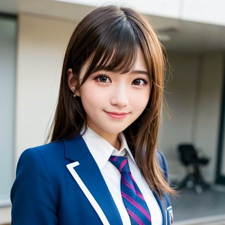 one teenage cute girl in AKB48 uniform, 
AKB48 Team TP, AKB48 uniform,
(masterpiece, best quality:1.2), ultra high res, (photorealistic:1.4), detailed skin, cinematic lighting,
friendly, intelligent, conversation engaging, happy,
kind, energetic, cheerful, creative, with sparkling eyes and a contagious smile, 
 <lora:taiwanDollLikeness_v10:0.25> <lora:japaneseDollLikeness_v10:0.25>