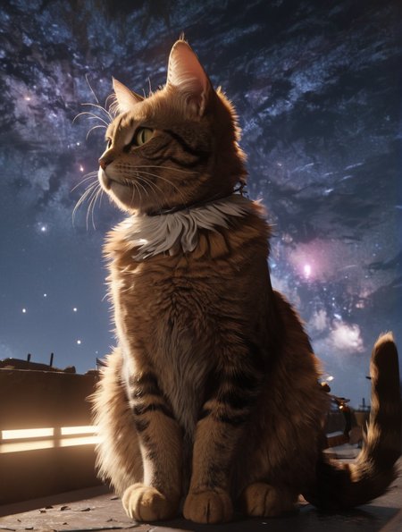 starscourgexl cat,scenery with glowing falling stars in the background,electricity,awardwinning,masterpiece,((realistic)),128k UHD,octane render,sharp focus,trending on artstation,raw photograpy, <lora:Starscourgexl-step00000357:0.8>,((no humans))