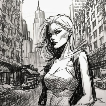drawix17 girl in city <lora:drawix17:1>
