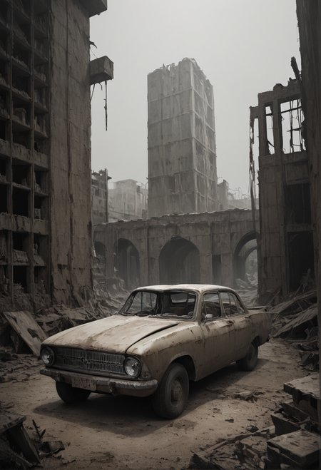 ,ruanyi1435,motor vehicle,
outdoors,overgrown,black background,ruins,abandoned,<lora:1435 Broken car_v1_pony:1>, score_9,score_8_up,score_7_up,,8k,solo,,