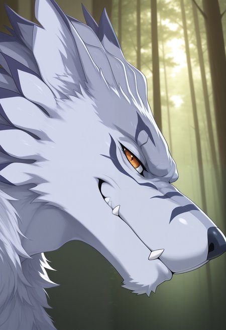 masterpiece,best quality, amazing quality, 1boy, solo, w3r3, wolf boy, close up, side angle, smirk,

forest,
