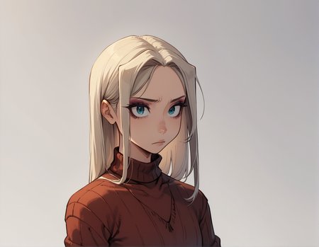 score_9, score_8_up, score_7_up BREAK 1girl, from behind, long bob, eyeliner, blank expression, expressionless, sweater, rating_safe