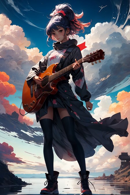 a girl playing guitar,
<lora:more_details:0.4>
 <lora:Cosmic anime-oil fusion v2:0.4> 
<lora:AnimeVibesV3:0.2> animevibes, 
<lora:3DMM_V11:0.5> 3DMM 
<lora:midjourney_20230624181825:0.4> midjourney ,
 <lora:LAS:0.25> colorful, clouds, 
<lora:msw_locon-t2:0.45>
 <lora:wuxia2:0.35> gu, shiny, shiny hair, shiny skin, shiny clothes
