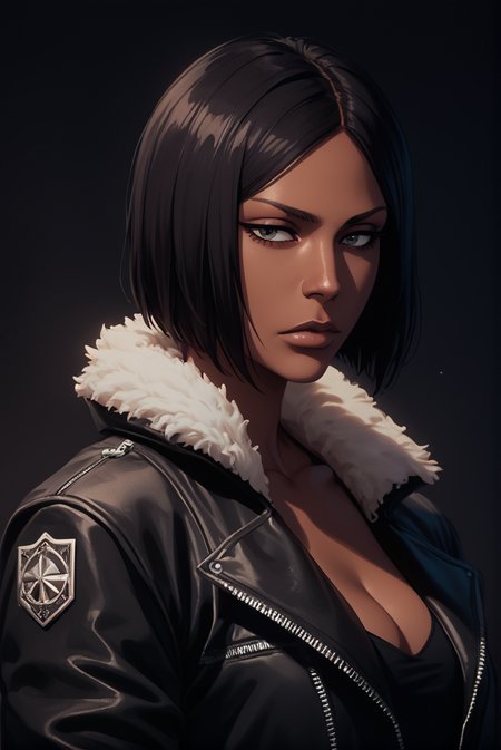 score_9, score_8_up, score_7_up, score_6_up, score_5_up,
jackie_tristan, jacket, flat, simplistic,
upper body portrait, abstract background, dramatic light, light and shadows, dark background,
solo, masterpiece, best quality, sharp_details, game_cg
 <lora:Jackie_Tristan_Bleach:0.8>