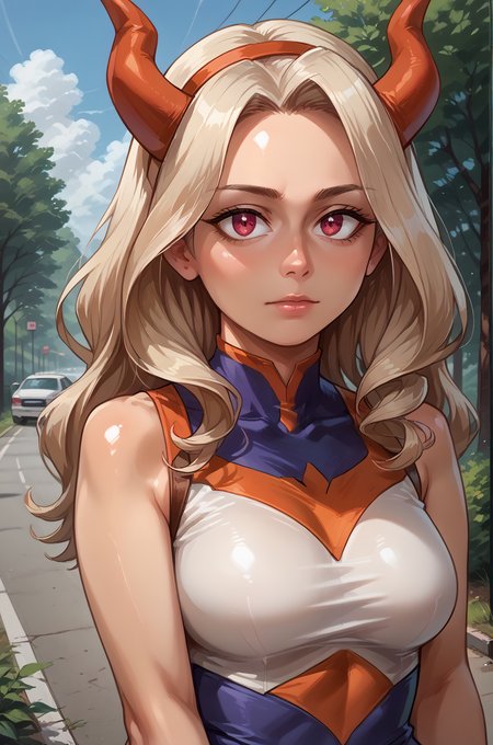 1girl, solo, outdoors, 
 <lora:YuTakeyamaCT:0.8> ctiantake,, , score_9, score_8_up, score_7_up, source anime, (shiny skin:1.20),