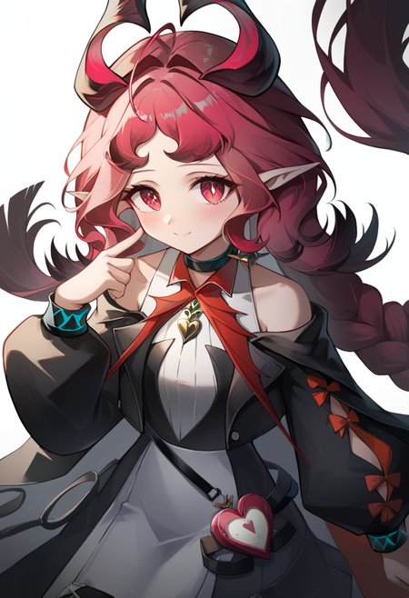 score_9,score_8_up,score_7_up,<lora:nymph_(arknights):1>,nymph_(arknights), black_jacket, white_shirt, blush, simple_background, long_sleeves, hand_up, ribbon, closed_mouth, 1girl, skirt, bare_shoulders, looking_at_viewer, solo, white_background, smile