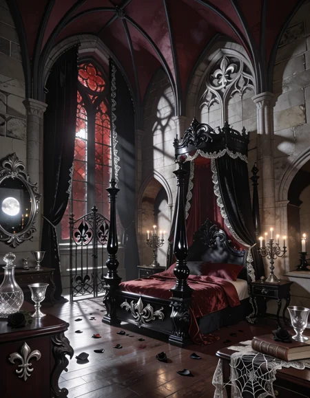 Gothic boudoir interior pony