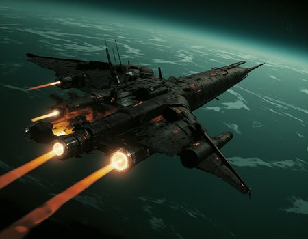 faded colors, masterpiece, best quality, 8k, hyper detailed, best quality, ultra high res, high resolution, detailed, raw, A sleek, ominous starship, adorned with grotesque symbols, its engines emitting an eerie glow, crew members with unsettling cybernetic enhancements, a feeling of impending doom, Hollywood Cinematic Film style,epic photography,dramatic light,Kodak film style,,DarkAtmosCE style,,Blade Runner style,,anime style,<lora:Luminous_Shadowscape:0.6>,<lora:Hollywood Cinematic Film style v1:1>,<lora:DarkAtmospheric:0.6>,<lora:Blade Runner style v1:1>,<lora:anime style (Tales of black freighter) v1:1>