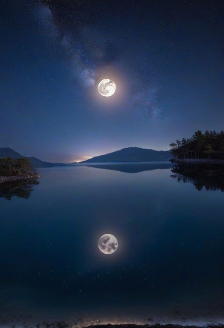 ocean, stars, moon, calm, birds, palm trees, beach, reflections, water tides, 8k, highest resolution, masterpiece, night, fireflies, villa, lights, cloud, cherry blossom, day, fantasy, fish, lake, landscape, high snowy mountain, no_humans, ocean, outdoors, river, scenery, sky, splashing, water, watercraft, waterfall, waves, ultra realistic, photorealistic, sea, ocean, (reflection), (ray tracking), (unreal engine), (Japanese), top view, high elevation, (water reflection), (clear water), photorealistic, 8k, unreal engine, super great 3d render, 3d, 3d ray tracking, liquid, super high quality, (super close look at water), Milky Way, Night sky, Painstaking Attention To Details