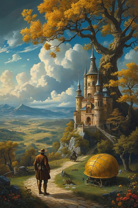Baroque, Baroque, landscape,creator landscape, "portrait of walter white, anime fantasy illustration by tomoyuki yamasaki, kyoto studio, madhouse, ufotable, comixwave films, trending on artstation",
<lora:clear:0.15> style of Michael Cheval.
<lora:greg_rutkowski_xl_2:0.3> greg rutkowski,
 clear <lora:tbh129-sdxl:0.3>,
<lora:extremely_detailed:0.7> extremely detailed ,
<lora:add-detail-xl:0.7>,, Fantasy painting art style, imaginative, dynamic composition, professional-grade execution, creates immersive world and landscape, painterly, epic, magical, dramatic, exuberant, grandeur, baroque art, oil painting art style from Renaissance period, masterful composition, Renaissance mood, renaissance oil painting, brush strokes, dramatic, exuberant, grandeur, baroque art