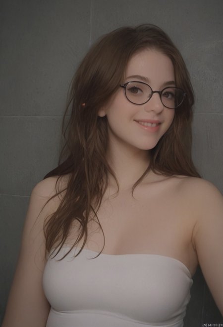 score_9, score_8_up, score_7_up, score_6_up, reddit, real life photo, amateur, raw, 1girl, breathtaking, 30yo, sharp facial features, female, solo, feminine, pale skin, thick nerdy glasses, intense brown eyes, soaking wet hair, long hair, brown hair, smile, diaphanous white dress, medium breasts, female focus, official style, close up,   abstract beauty, beautiful, centered, looking at the camera, approaching perfection, dynamic, moonlight, highly detailed, portrait, sharp focus