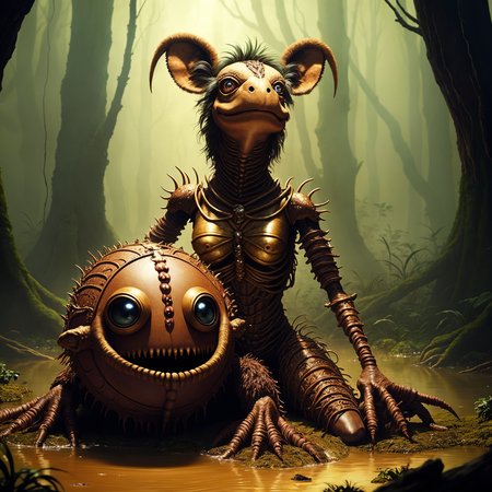 mystical creature puppet muppet weta workshop in a deadly swamp movie set
(award winning:1.2) (analog film:1.3) (movie) (photorealistic) (detailed) (intricate) (screencap) (cinematic lighting) (sharp focus) (80sDarkFantasySD15b:1.0)