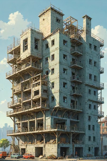 technical construction plan of an intricate bulding,  novuschroma23 style, detailed, perfect composition, <lora:- SDXL - vanta-black_contrast_V3.0:0.6>, <lora:CBS_novuschroma23 style:0.7>