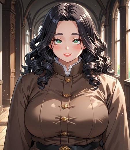 PonyScores7, source_anime, ah1, BREAK 1girl, (curly hair), long hair, (black hair:1.3), mature female, (parted hair:1.7), (round face:1.2), (thick eyebrows), (curvy), round-chin, (greenish hazel eyes), caucasian, (downturned eyes:1.2), (plump face), <lora:ETO_OCPonyXL:0.5> eto_oc, skindentation, (plump), thick thighs, wide hips, busty, voluptuous, kinky curls, lips, <lora:venus body PonyXL:0.4>,  (shy, blush, smile, friendly), (Stealthy Roll, Dive to the ground and roll as if evading danger or performing a cunning maneuver showcasing agility and stealth,), (Hunyadi yellow shearling coat), BREAK <lora:xl_more_art-full_v1:0.2>, <lora:shinyskin2:0.2> glistening skin, <lora:aesthetic_anime_v1s:0.2>, <lora:Expressive_H:0.2> Expressiveh, <lora:hairdetailpxl:0.2> hairdetailpxl, <lora:EpicF4nta5yXL:0.2>, <lora:detailxl:0.2> detailxl, <lora:Fant5yP0ny:0.2>, best quality, amazing quality, best aesthetic, absurdres, <lora:expressive eyes:0.2> expressive eyes, <lora:eyedetailpxl:0.2> eyedetailpxl, illustration, Volumetric_Lighting, ultra-detailed, very aesthetic, intricate details, 8k, masterpiece, best_quality, BREAK (Reverse Shot), BREAK <lora:Eyes_High_Definition:0.3> EyesHD, Stable_Yogis_PDXL_Positives, AS-Adult, <lora:Complicated fantasy portrait - XL Pony V2.0:0.4>, bad-hands-5, <lora:Akina_Bbw_Style_-_PonyXL:0.5> AkinBw