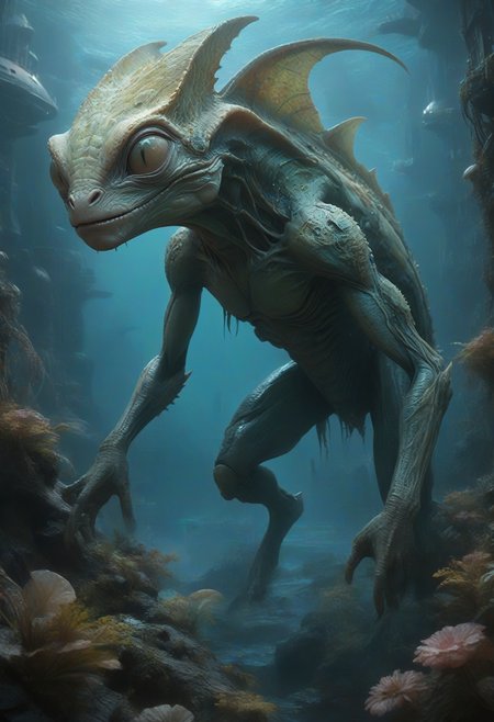 masterpiece, highly detailed,  realistic, alien species  (ethereal alien) with pastel pink armored skin, bioluminescent patterns, reptilian body, slitted jade green eyes, segmented antennae, bioluminescent limbs, cybernetic implants,armored plates, set in a sprawling futuristic city, with towering skyscrapers, flying vehicles, a bustling ambiance, under the starlight,  <lora:alien-species:1>