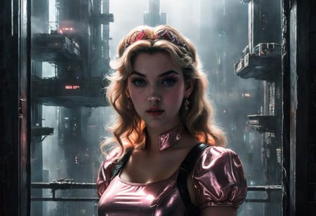 Super Closeup Portrait, princess Peach, chdmchlwrd, Dark art, Large hall in skyscraper, huge reflecting Window to the ceiling, Rear View, Grey DARK color palette, glimpse of color in the far, 80s DARK dystopian Blade Runner Flair, Lowlight dark Pastel Tone, very Detailed, awesome Quality, reflecting, luminescent, translucent, Ethereal, Aura, Busty naked Motoko Kusanagi, See through dress, Body Silhouette, rainy dystopian Megacity through Window, overslept, shy questioning Look from below, underboob, puffy nipples, giga_busty, Wooly corduroy skirt, high wool stockings, very detailed, uhd, masterpiece, White smoke, light beams through smoke,