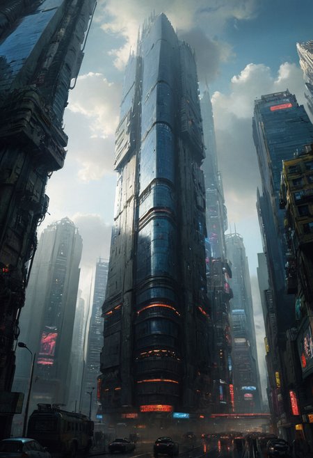 very tall building, cyberpunk dystopia, massive skyscraper, immense scale, scifi, cinematic, 
<lora:ClassipeintXL1.9:0.7>, <lora:SDXL_cinematic_Sa_May:0.7>
