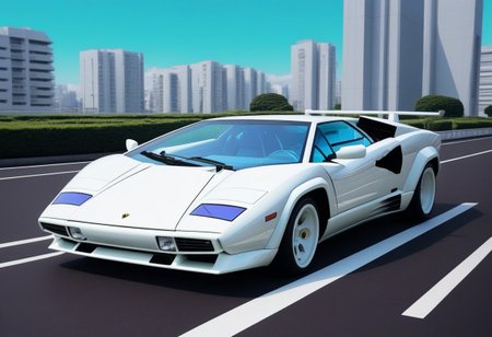 Lamborghini, tokyo, vaporwave style