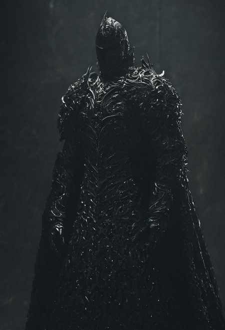 masked villain standing in the deepest part of the abyss, glistening silk cloak of black, detailed intricate amazing armor made of bone, Cinematic Shot, Cinematic Lighting, extremely detailed, Movie Still, Film Still, hkstyle