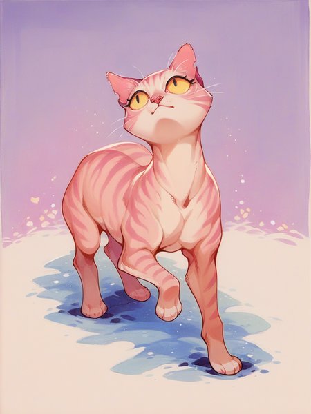 score_9, score_8_up, score_7_up, score_6_up, score_5_up,  <lora:fl33b1t3sXLP:0.8> fl33b1t3s, traditional media, animal focus, feral, solo, cat