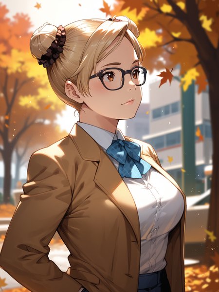 (cowboy shot, solo focus:1.2) <lora:happy_tentacle-mako-v0.1-000031:1>, ht_mako, blonde hair, brown eyes, large breasts, glasses, hair bun, double bun, hair scrunchie (petite:1.2), <lora:Shed_The_Skin's StS_age_slider_v1_initial_release:-1.2> ( :1.1) ( , , ( :1.2) , , (looking at another:1.2) :1) , outdoors, vegetation, ( :1.1), autumn , (dawn :0.6), , (:0.5), , (science fiction :0.9), (chasm :1.2) ( :0.8) score_9, score_8_up, score_7_up, score_6_up, score_5_up, score_4_up, ( [(realistic, photorealistic:1.3):(realistic:1.2):18] [(3d:1.2)::16] :1) <lora:LUUNA's Lunas-NijiJourney-SDXL-B2:0.35>, nijijourney <lora:prgfrg23's Counterfeit-V3.0 Style SDXL_LoRA_Pony Diffusion V6 XL:0.5> <lora:mfcg's mfcgXL:0.12> <lora:reweik's gyokai(himehajime)_PonyXL_style_v01:0.14>